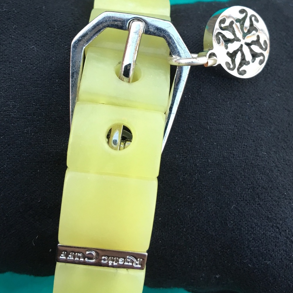 Rustic Cuff Yellow Charay with Silver Buckle